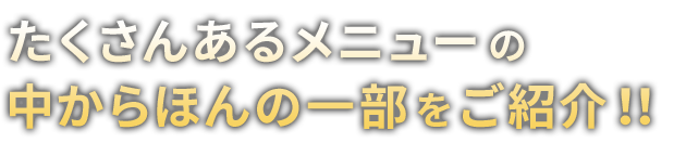 ほんの一部をご紹介！！